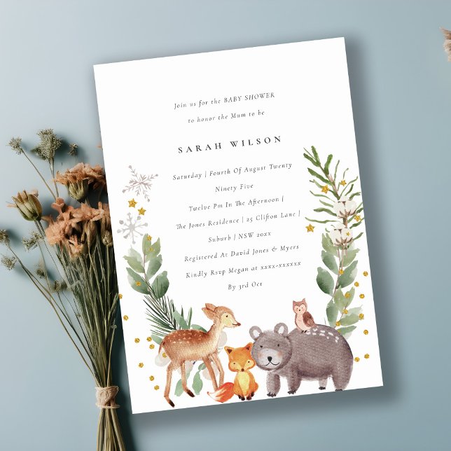 Invitación a Baby Shower de Cute Woodland Animal L (Subido por el creador)