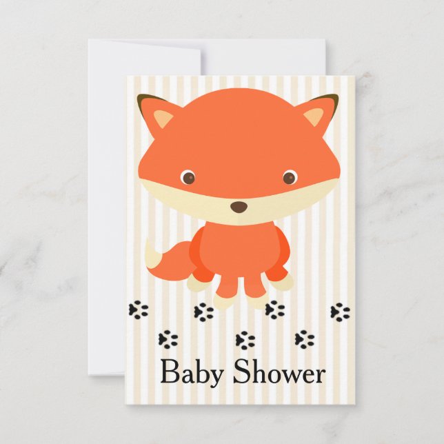 Invitación a Baby Shower de Cute Woodlands Fox (Anverso)