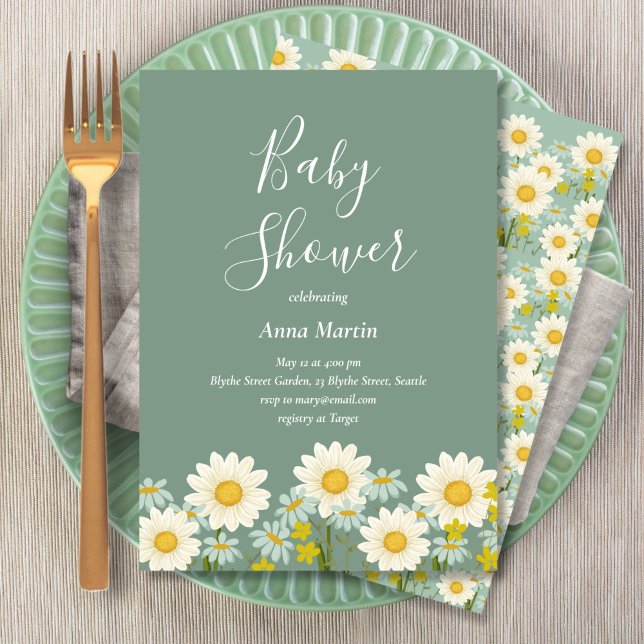 Invitación a Baby Shower de Daisies (Subido por el creador)