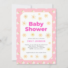 Invitación a Baby Shower de Daisy Chica Pastel