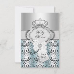 Invitación a Baby Shower de Damask & Crown Prince