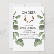 Invitación a Baby Shower de Deer Lumberjack