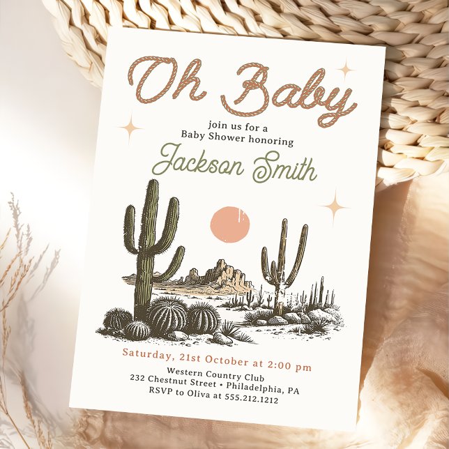 Invitación a Baby Shower de Deert Western Cowboy (Subido por el creador)