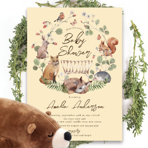 Invitación a Baby Shower de Delightful Woodland An
