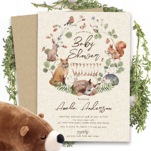 Invitación a Baby Shower de Delightful Woodland An