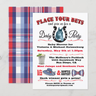 Invitación a Baby Shower de Derby Horse Carreras
