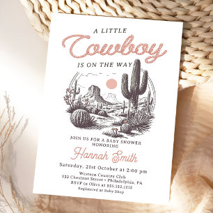 Invitación a Baby Shower de Desert Western Boy