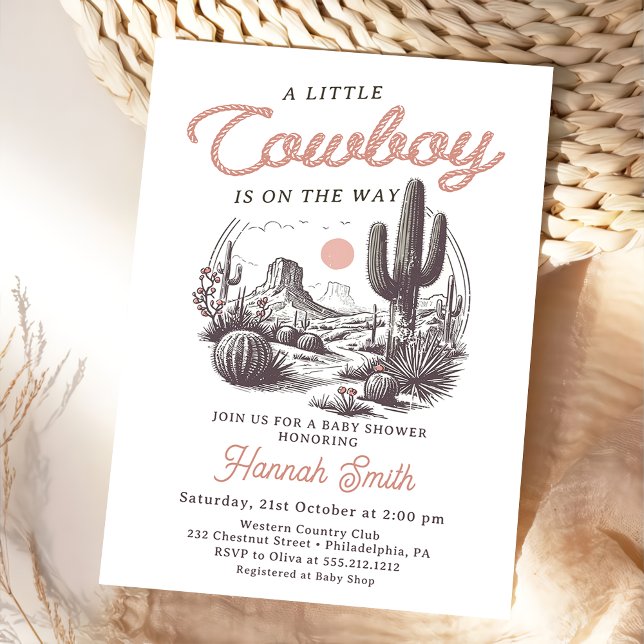 Invitación a Baby Shower de Desert Western Boy (Subido por el creador)