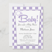 Invitación a Baby Shower de Diner Purple Retro 50