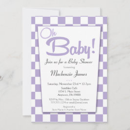 Invitación a Baby Shower de Diner Purple Retro 50