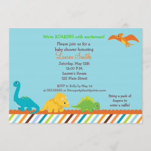 Invitación a Baby Shower de Dino Dinosaur Boys