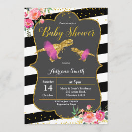 Invitación a Baby Shower de Dinosaur Floral