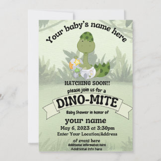 Invitación a Baby Shower de dinosaurios