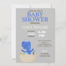 Invitación a Baby Shower de dinosaurios