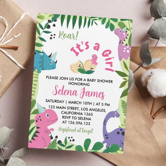 Invitación a Baby Shower de dinosaurios (Subido por el creador)