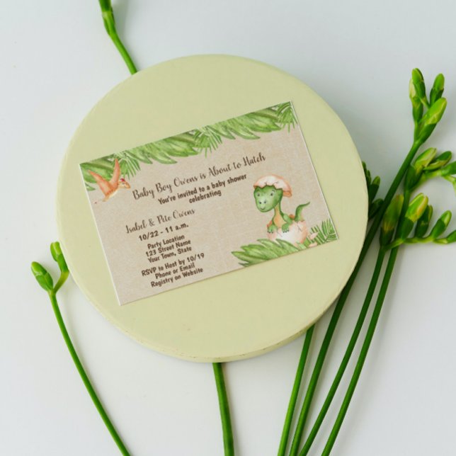 Invitación a Baby Shower de dinosaurios (Subido por el creador)
