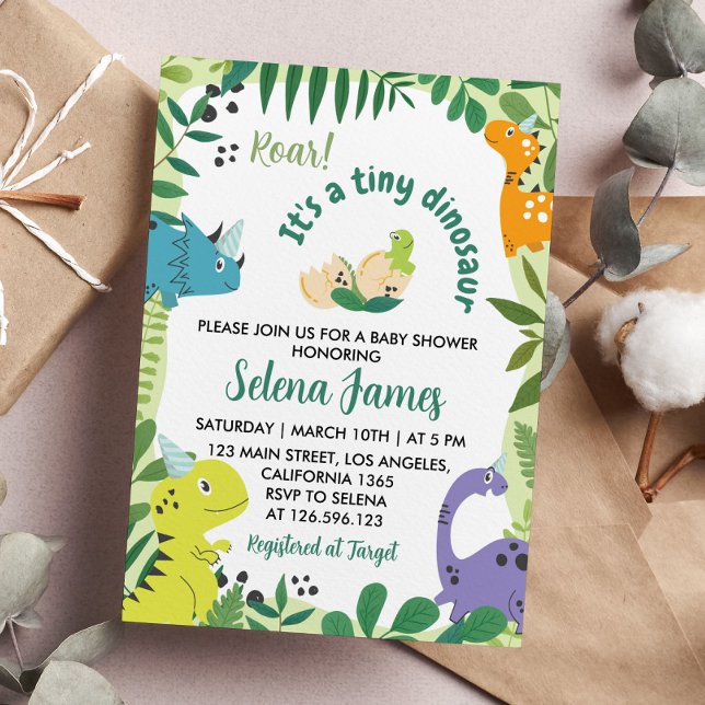 Invitación a Baby Shower de dinosaurios (Subido por el creador)