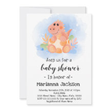 Invitación a Baby Shower de dinosaurios