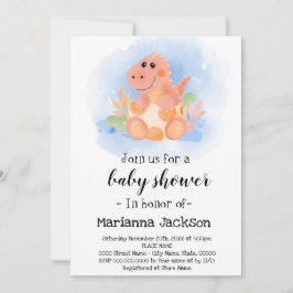Invitación a Baby Shower de dinosaurios