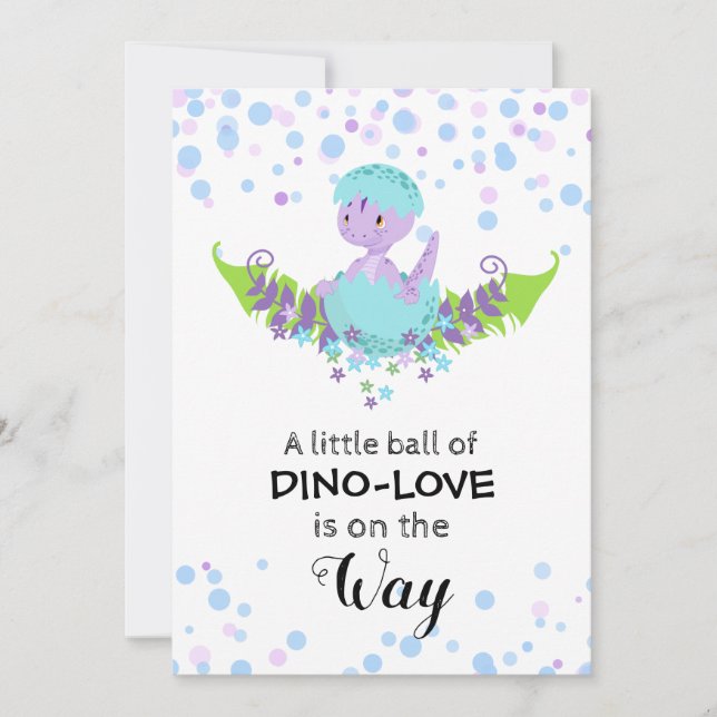*~* Invitación a Baby Shower de dinosaurios atract (Anverso)
