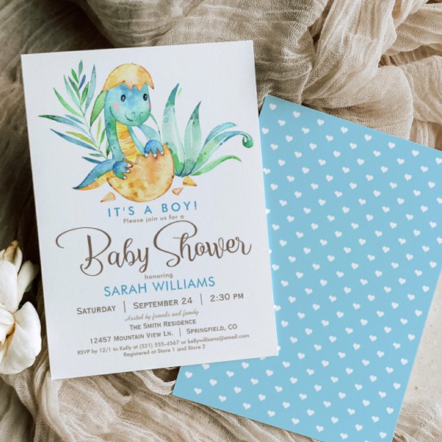 Invitación a Baby Shower de Dinosaurios Boy (Subido por el creador)
