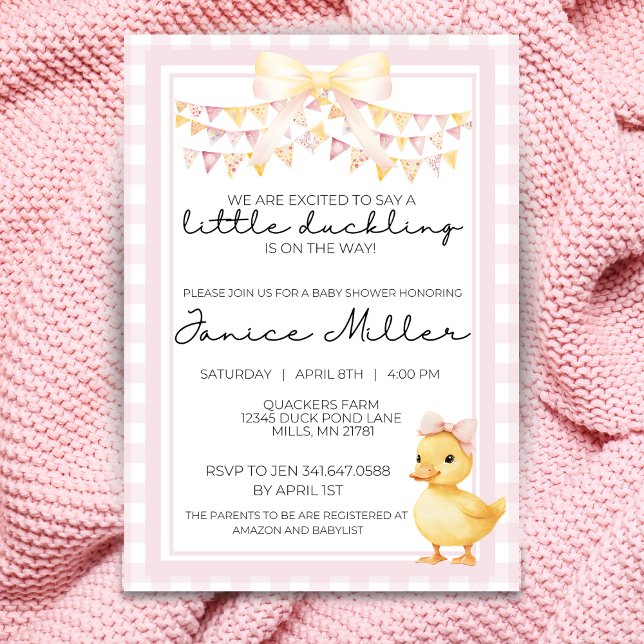 Invitación a Baby Shower de doble dorado rosa y am (Subido por el creador)