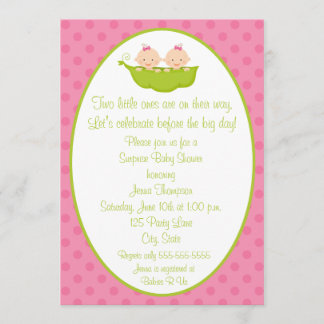 Invitación a Baby Shower de dos Chicas gemelos