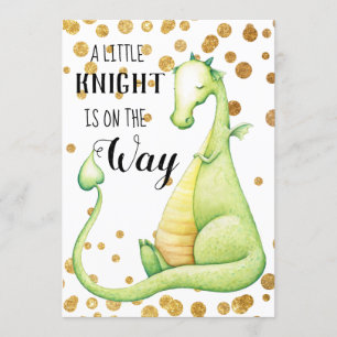 *~* Invitación a Baby Shower de Dragon Bebé Verde