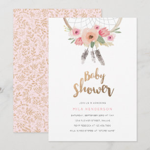Invitación a Baby Shower de Dream Catcher