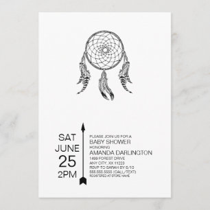 Invitación a Baby Shower de Dreamcatcher tribal