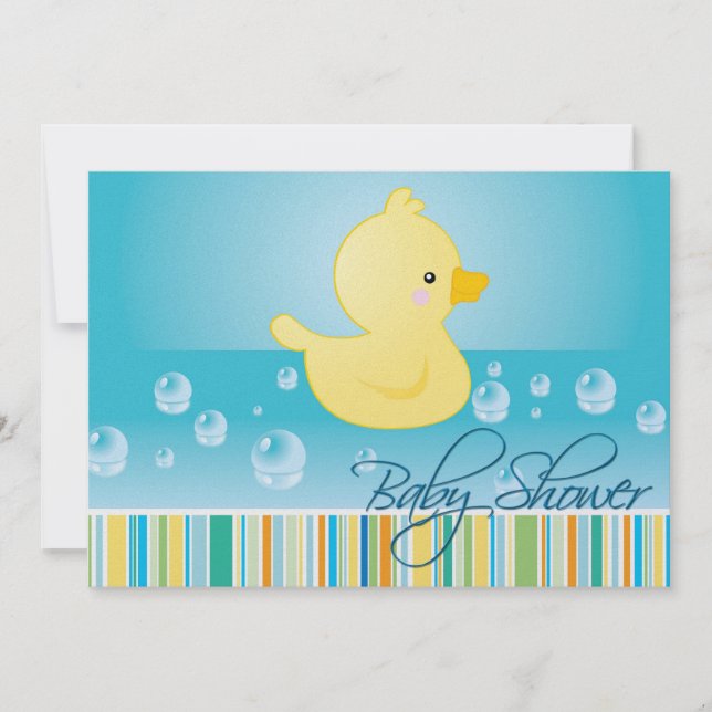 Invitación a Baby Shower de Duck Rubber (Anverso)