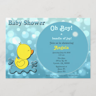 Invitación a Baby Shower de Duckie Bubbles