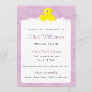 Invitación a Baby Shower de dudoso caucho - Lilac