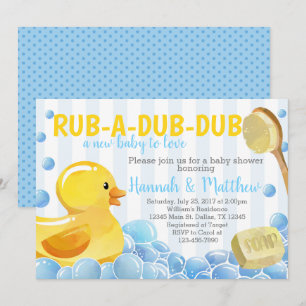 Invitación a Baby Shower de duque de goma