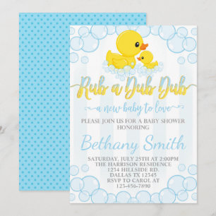 Invitación a Baby Shower de duque de goma