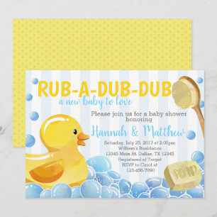Invitación a Baby Shower de duque de goma