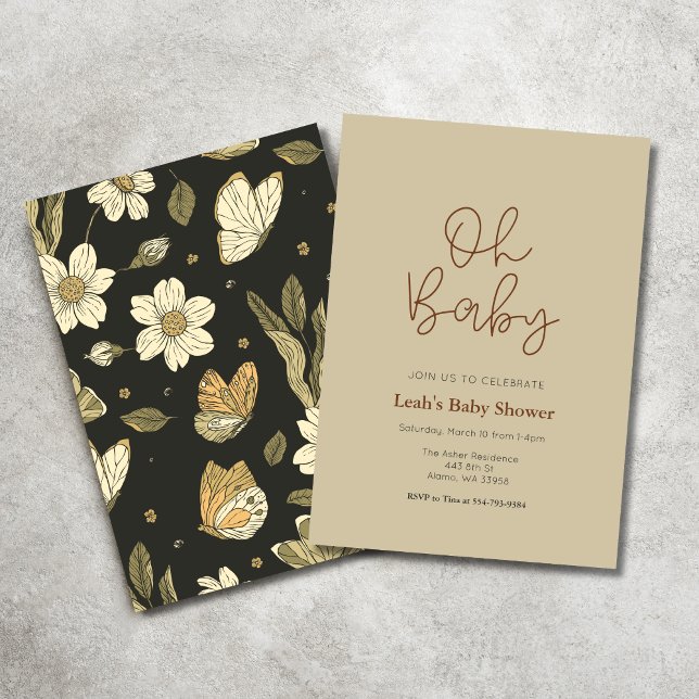 Invitación a Baby Shower de Earthy Moody Chicas (Subido por el creador)