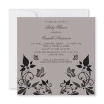 Invitación a Baby Shower de Ebony Butterfly floral
