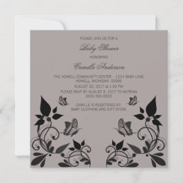 Invitación a Baby Shower de Ebony Butterfly floral