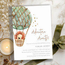 Invitación a Baby Shower de Eco Green Hot Air Ball
