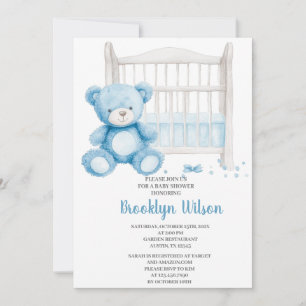 Invitación a baby shower de elefante niño