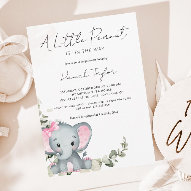 Invitación a Baby Shower de Elephant Chica (Subido por el creador)