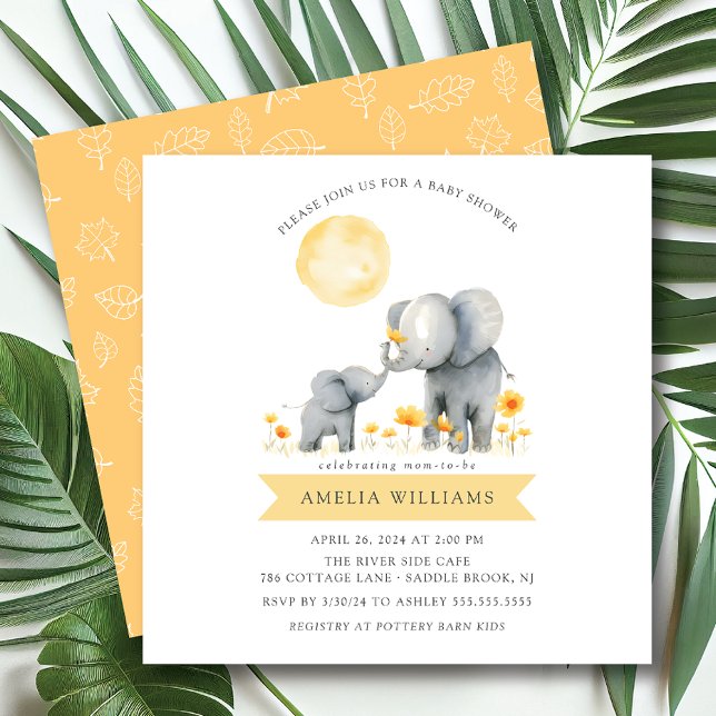 Invitación a Baby Shower de Elephant Kisses (Subido por el creador)