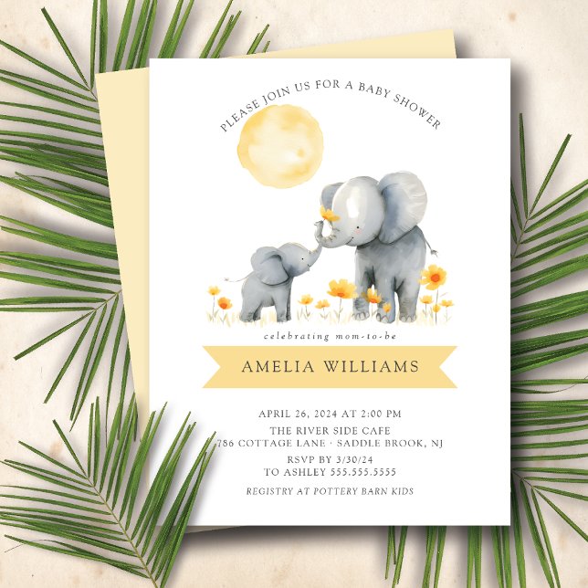 Invitación a Baby Shower de Elephant Kisses (Subido por el creador)