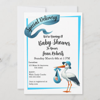 Invitación a Baby Shower de entrega especial de al
