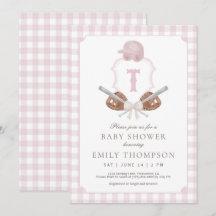 Invitación a Baby Shower de Escudo de beisbol prep