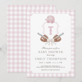Invitación a Baby Shower de Escudo de beisbol prep