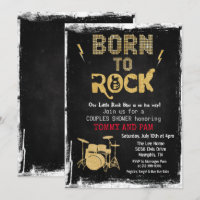 Invitación a baby shower de estrella de rock nacid