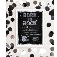 Invitación a baby shower de estrella de rock nacid