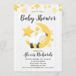Invitación a Baby Shower de estrellas celestes de